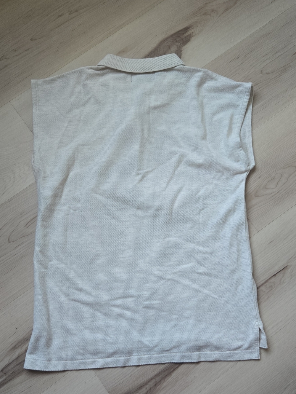 NWT Fred Perry Cap Sleeve Shirt Wirh Mesh Collar, Ivory Marble, Size 6 - Picture 4 of 4
